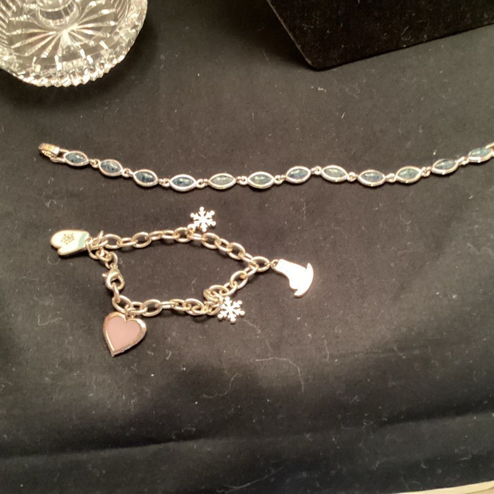 Set of Two Silvertone Bracelets for Smaller Wrists